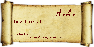 Arz Lionel névjegykártya